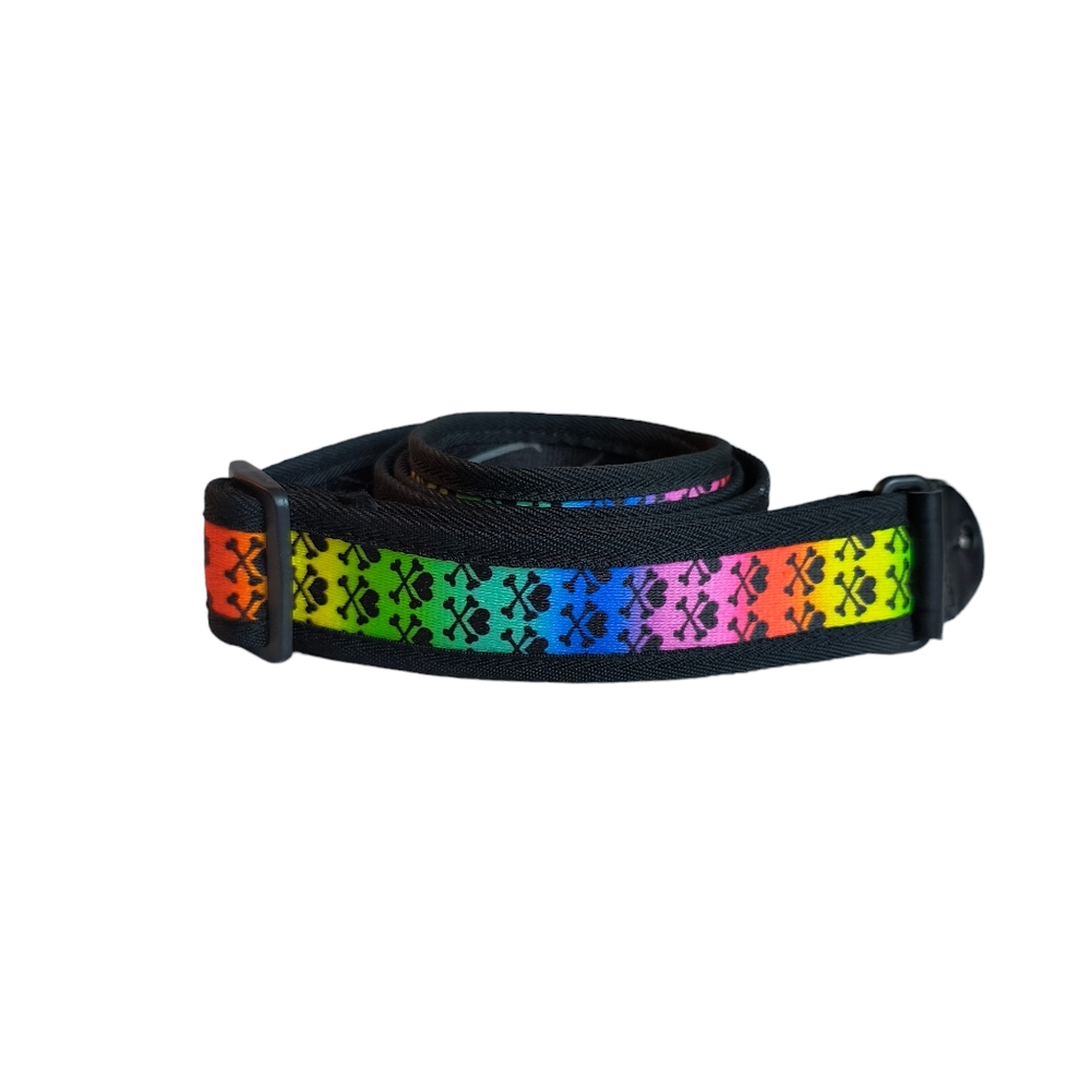 Levy’s MPS1-502 Polyester Slimline Sonic Art 1.5” Guitar Strap Rainbow Hearts